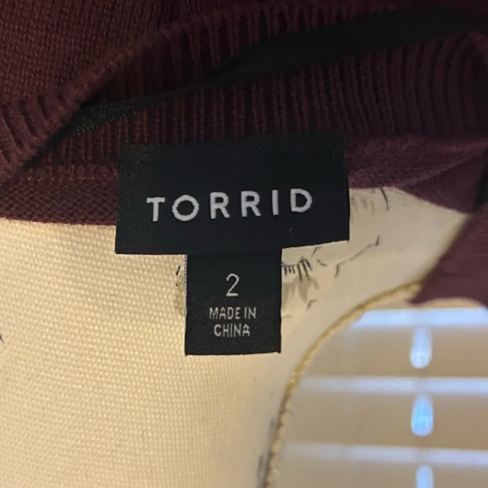 Torrid Soft Cotton Long Sleeve Cropped 2fer Sweater